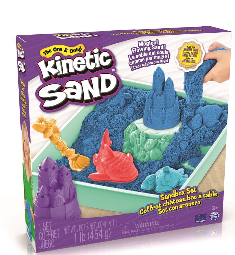 Kinetic Sand Škatuľa tekutého piesku s podložkou modrá